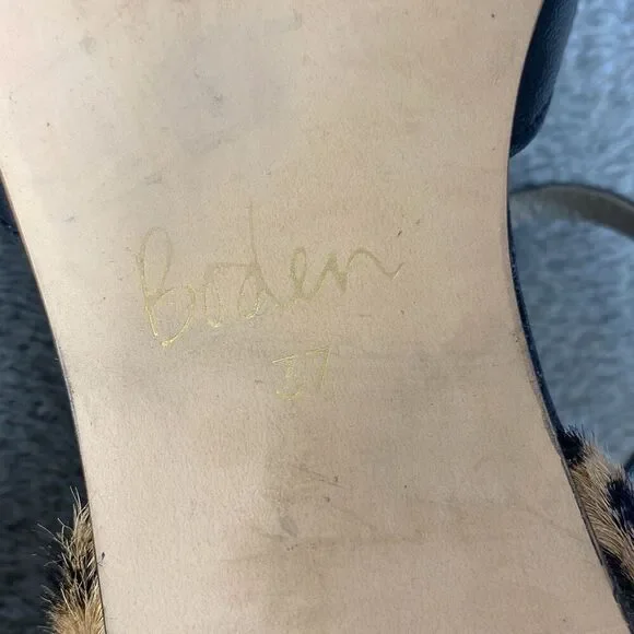 Boden Leopard Print Black Sienna Flats Size 37 - Picture 10 of 12